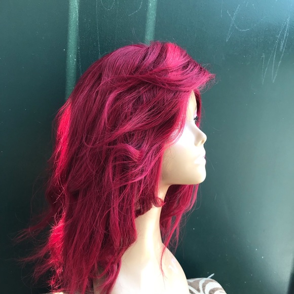 Red Human Hair Wig main image 4